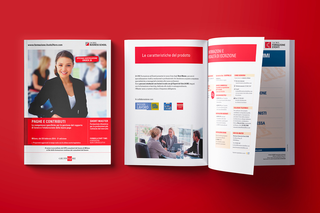 Business school brochure, internal, Il sole 24 ore