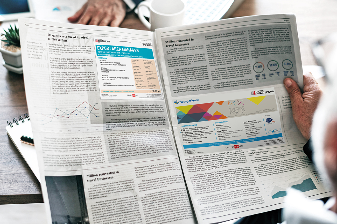 Newspaper advertising Il sole 24 ore