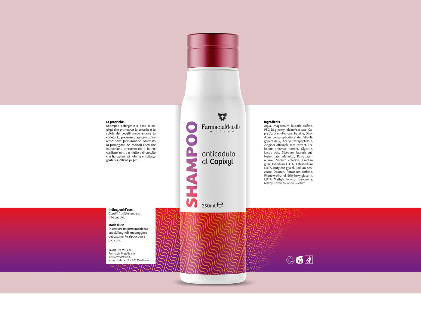 Advertising shampoo Farmacia Metalla