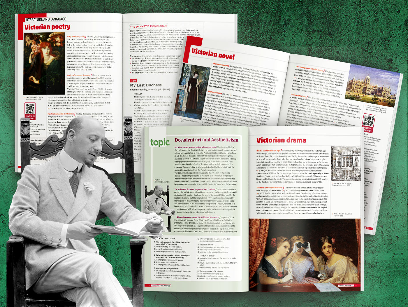 English literature course internal pages, mondadori education